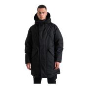 Polyester Parka met Polyurethaan Coating Dsquared2 , Black , Heren