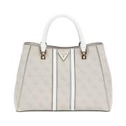 Witte Schoudertas van Eco-leer met Gouden Details Guess , Beige , Dame...