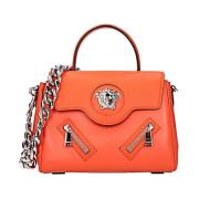 Stijlvolle Leren Tas voor Vrouwen Versace , Orange , Dames