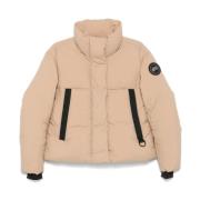 Beige Gewatteerde Eendendons Jas Canada Goose , Beige , Dames