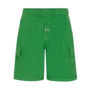 Effen linnen bermuda shorts met cargozakken voor heren Vilebrequin , G...