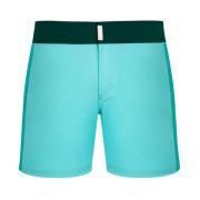 Kleur blok stretch zwemshorts met platte taille voor heren Vilebrequin...