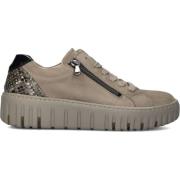 Beige Suède Rits Sneakers Waldläufer , Beige , Dames