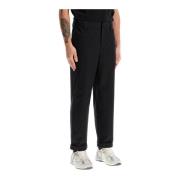 Wijde Chino Broek met Geknipte Zoom Golden Goose , Black , Heren