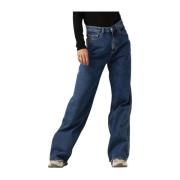 Hoge Taille Wijde Pijp Jeans Tommy Jeans , Blue , Dames