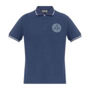 Polo met geborduurd logo Versace Jeans Couture , Blue , Heren