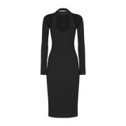 Zwarte Cut-Out Gebreide Jurk Coperni , Black , Dames