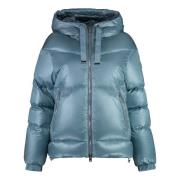 Glanzende Nylon Donsjas met Zakken Woolrich , Blue , Dames