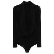 Zwart Bodysuit Elegante Stijl Magda Butrym , Black , Dames