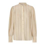 Elegante Rorall Shirt met Mandarin Kraag Lollys Laundry , Beige , Dame...