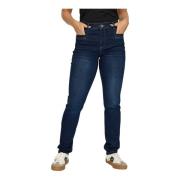 Donkere Denim Jeans met Klassieke Wassing 2-Biz , Blue , Dames