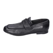 Vintage Leren Loafers voor Mannen Moma , Black , Heren