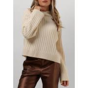 Rib T-neck Trui voor Vrouwen Modström , Beige , Dames