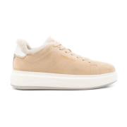 Beige Sneakers met Suède Details Woolrich , Beige , Dames