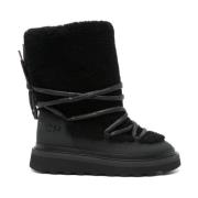 Zwarte Shearling Mid-Calf Laarzen Woolrich , Black , Dames