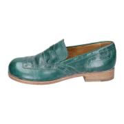 Vintage Leren Loafers voor Vrouwen Moma , Green , Dames