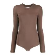 Tobacco Longsleeve Bodysuit Maison Margiela , Brown , Dames