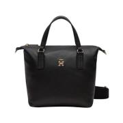 Elegante Zwarte Handtas voor Vrouwen Tommy Hilfiger , Black , Dames