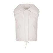 Witte Gewatteerde Gilet met Brede Kraag Jil Sander , White , Dames