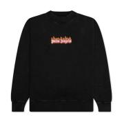 Burning Logo Crewneck 'Zwart' Palm Angels , Black , Heren