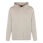 Fluwelen Hoodie met Geribbelde Details Hugo Boss , Beige , Heren