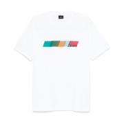 Witte Jersey Crew Neck Logo T-shirts Paul Smith , White , Heren