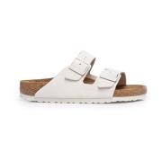 Arizona Leve Sandalen Wit Leer Birkenstock , White , Dames