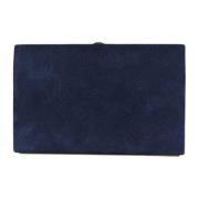 Blauwe Suède Clutch met Kaartsleuven Dolce & Gabbana , Blue , Dames