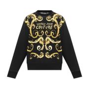 Sweatshirt met Barocco motief Versace Jeans Couture , Black , Heren