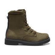 Nubuck Veterschoenen met Rits New Feet , Green , Dames