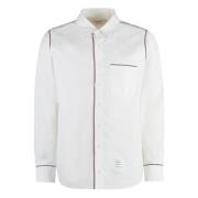 Katoenen Oxford Overhemd met Tricolor Detail Thom Browne , White , Her...