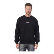 Zwarte Crewneck Lange Mouw Logo Sweatshirt Disclaimer , Black , Heren