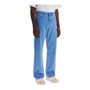 Coated Denim Straight Leg Jeans Marni , Blue , Heren