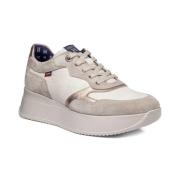 Babylon Leren en Suède Sneakers Callaghan , Beige , Dames