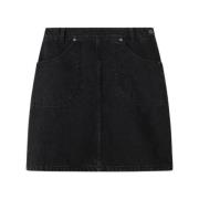 Zwarte Denim Rok, Uniek Zwart en Grijs Ontwerp Kenzo , Black , Dames