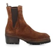 Bruine Chelsea Platte Schoenen Suède Alexander Hotto , Brown , Dames