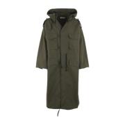 Oversize Groene Katoenen Parka Jas Namacheko , Green , Heren