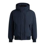 Blauwe Waterafstotende Parka Ottoman Jas Hugo Boss , Blue , Heren