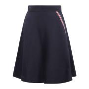 Flare Gebreide Rok met Streepdetail Thom Browne , Blue , Dames