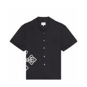 Cross Logo Snap Shirt in Zwart Rhude , Black , Heren