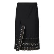 Geborduurde Midi Rok met Split Lemaire , Black , Dames