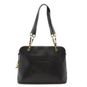 Pre-owned Leather totes Chanel Vintage , Black , Dames