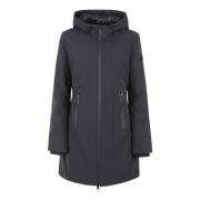 Zwarte Lange Soft Shell Jas Peuterey , Black , Dames