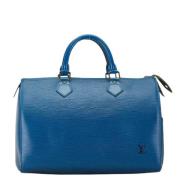 Pre-owned Leather handbags Louis Vuitton Vintage , Blue , Dames