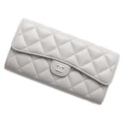 Pre-owned Leather wallets Chanel Vintage , White , Dames