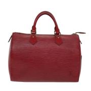 Pre-owned Leather handbags Louis Vuitton Vintage , Red , Dames