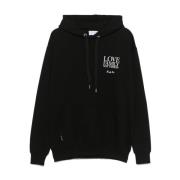 Zwarte hoodie met logoprint Family First , Black , Heren