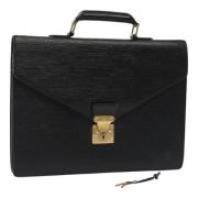 Pre-owned Leather briefcases Louis Vuitton Vintage , Black , Dames