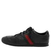 Pre-owned Leather sneakers Gucci Vintage , Black , Heren