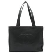 Pre-owned Leather totes Chanel Vintage , Black , Dames